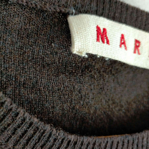 マルニ MARNI カシミヤ エルボーパッチ バイカラー クルーネックニット レディース 46
