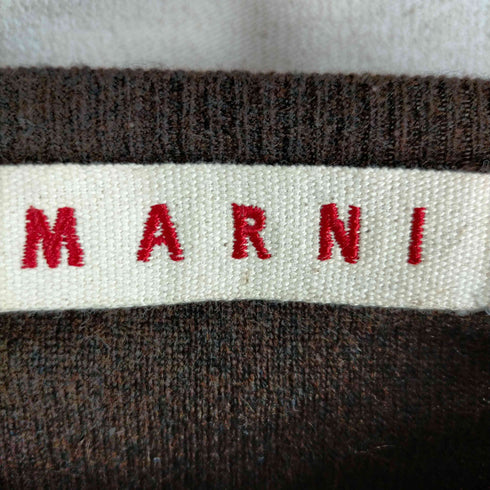 マルニ MARNI カシミヤ エルボーパッチ バイカラー クルーネックニット レディース 46