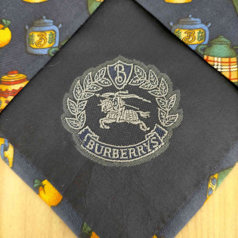 バーバリーズ BURBERRYS 梨 ビン柄 シルクネクタイ メンズ