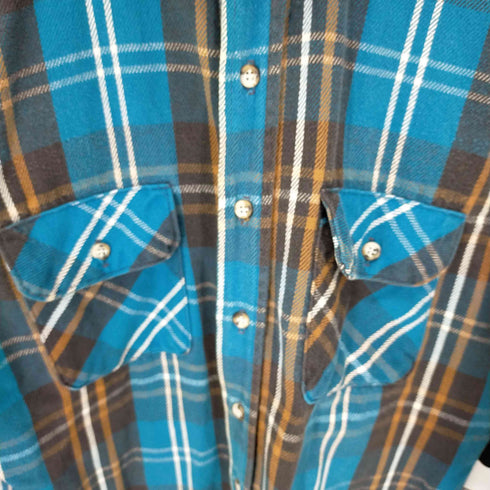 ファイブブラザー FIVE BROTHER 80S USA製 HEAVYNEL CHECK SHIRT ヘビーネルシャツ メンズ XL