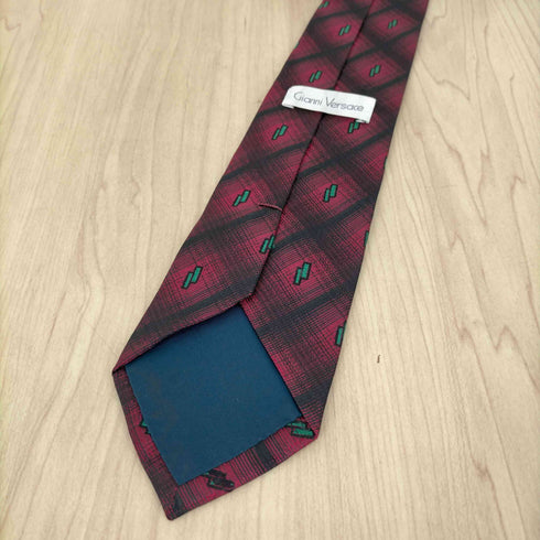 ジャンニヴェルサーチ GIANNI VERSACE オンブレチェック柄 シルクネクタイ メンズ