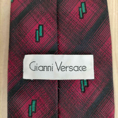 ジャンニヴェルサーチ GIANNI VERSACE オンブレチェック柄 シルクネクタイ メンズ