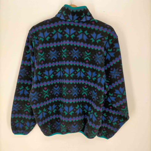 エルエルビーン L.L.Bean 80-90S ネイティブ柄 ハーフボタン フリース プルオーバー スナップT メンズ
