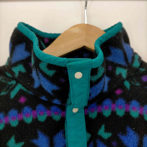 エルエルビーン L.L.Bean 80-90S ネイティブ柄 ハーフボタン フリース プルオーバー スナップT メンズ