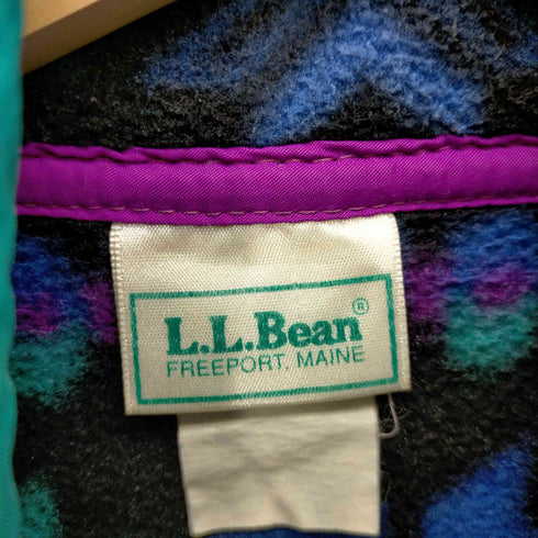 エルエルビーン L.L.Bean 80-90S ネイティブ柄 ハーフボタン フリース プルオーバー スナップT メンズ