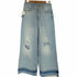 ザラ ZARA Z1975 アイスブルー ワイドダメージデニム レディース EUR:36