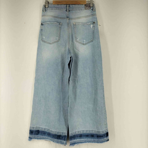 ザラ ZARA Z1975 アイスブルー ワイドダメージデニム レディース EUR:36