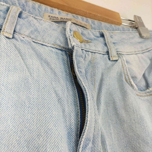ザラ ZARA Z1975 アイスブルー ワイドダメージデニム レディース EUR:36