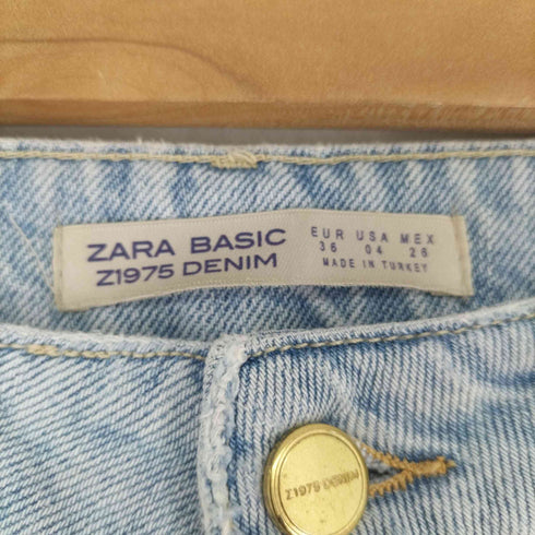 ザラ ZARA Z1975 アイスブルー ワイドダメージデニム レディース EUR:36