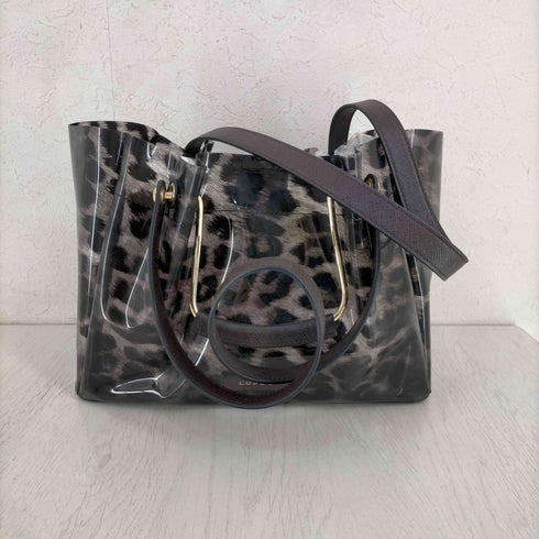 ルピュイ LUPUY 2WAY ヒョウ柄 エナメルハンドバッグ レディース