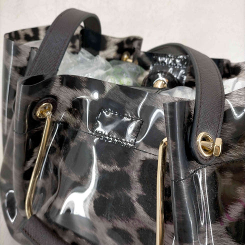 ルピュイ LUPUY 2WAY ヒョウ柄 エナメルハンドバッグ レディース