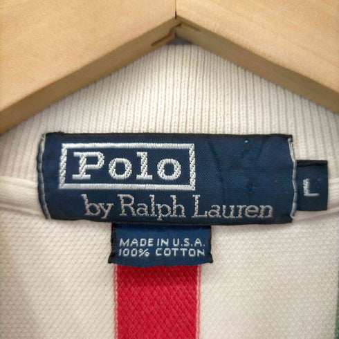 ポロバイラルフローレン Polo by RALPH LAUREN 90s USA製 ポニー刺繍 鹿の子マルチカラーストライプポロシャツ メンズ import:L