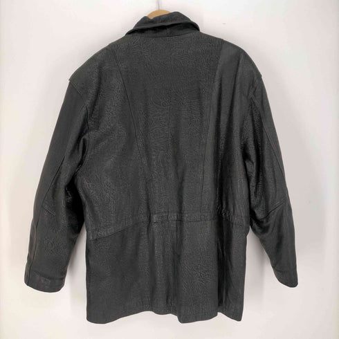 Sylphide 裏地 地図 マップ 牛革 ジップアップ レザー ジャケット メンズ import:L