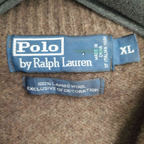 ポロバイラルフローレン Polo by RALPH LAUREN 90-00s ITALIAN YARN スモールポニー刺繍 ラムウール ハイネックハーフジップニット メンズ import:XL