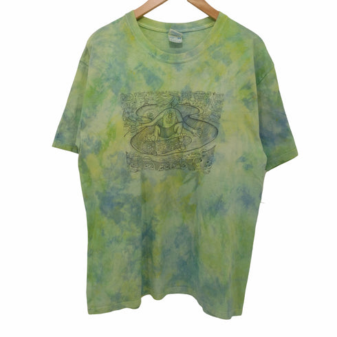 フルギ YAZBEK 前面プリント タイダイ クルーネックTシャツ メンズ import:L