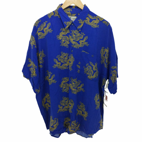 フルギ UN TIED 90-2000s 龍総柄 韓国製 レーヨンオープンカラーシャツ メンズ import:XL