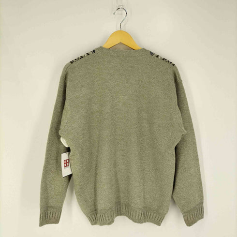 総柄 Vネック アクリルニット メンズ import:L