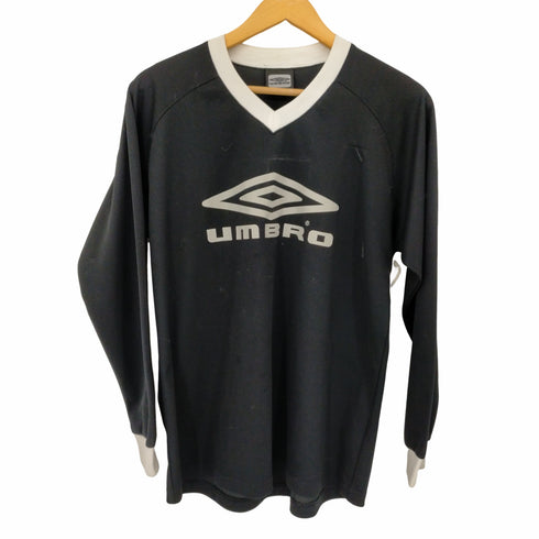 アンブロ UMBRO 00s ダイヤロゴタグ ビックロゴプリント 長袖ゲームシャツ メンズ M-L