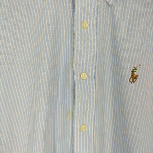 ラルフローレン RALPH LAUREN SLIM FIT ポニー刺繍 ボタンダウンストライプシャツ メンズ import:L