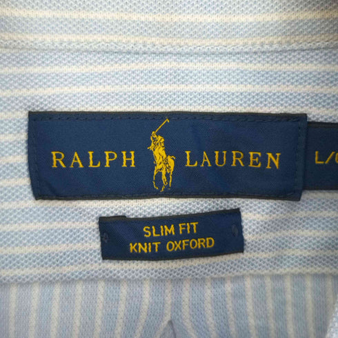 ラルフローレン RALPH LAUREN SLIM FIT ポニー刺繍 ボタンダウンストライプシャツ メンズ import:L