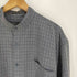 ヴァンヒューゼン VAN HEUSEN レーヨンポリ バンドカラーチェックシャツ メンズ import:L