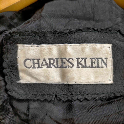 charles klein 裏地ファーレザーハーフコート メンズ