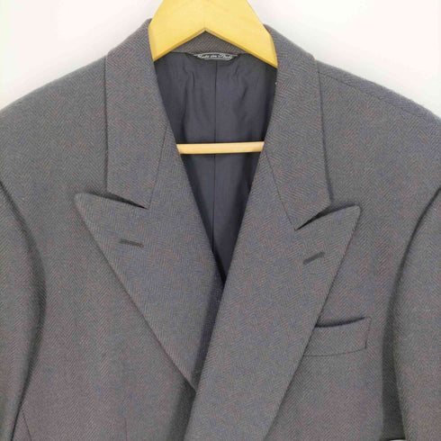 チェルッティ CERRUTI 1881 イタリア製 ラムウール ピークドラペル ヘリンボーン ダブルブレスト テーラードジャケット メンズ