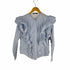 ザラ ZARA Stripes ruffle blouse フリルデザイン 比翼 ストライプ柄 シャツ レディース import:M