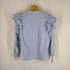 ザラ ZARA Stripes ruffle blouse フリルデザイン 比翼 ストライプ柄 シャツ レディース import:M