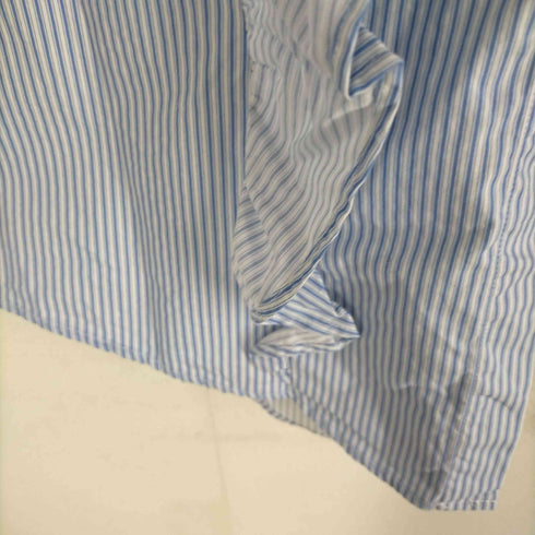 ザラ ZARA Stripes ruffle blouse フリルデザイン 比翼 ストライプ柄 シャツ レディース import:M