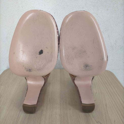 レッドヴァレンティノ RED VALENTINO エナメル×グリッター チャンキーヒールリボンパンプス レディース 39.5