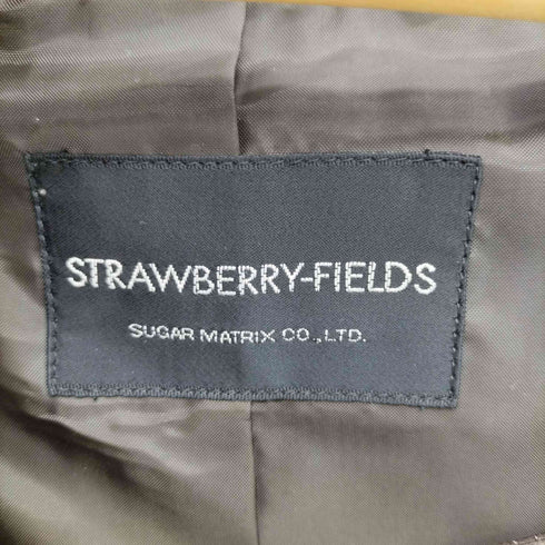 ストロベリーフィールズ STRAWBERRY-FIELDS シープレザー クロップド ノーカラー ジャケット レディース