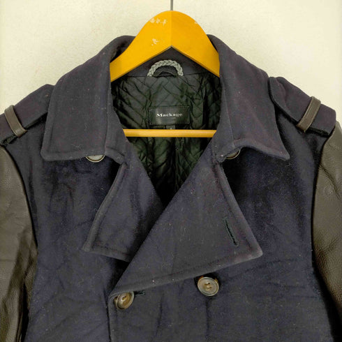マッカージュ MACKAGE カシミヤ混アームレザー切替ショートピーコート メンズ US:38