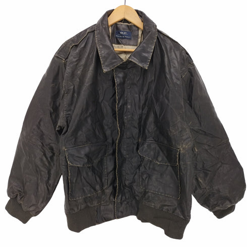 BAILEYS POINT 袖リブ PVCレザー ジップアップ ジャケット ブルゾン メンズ import:XL