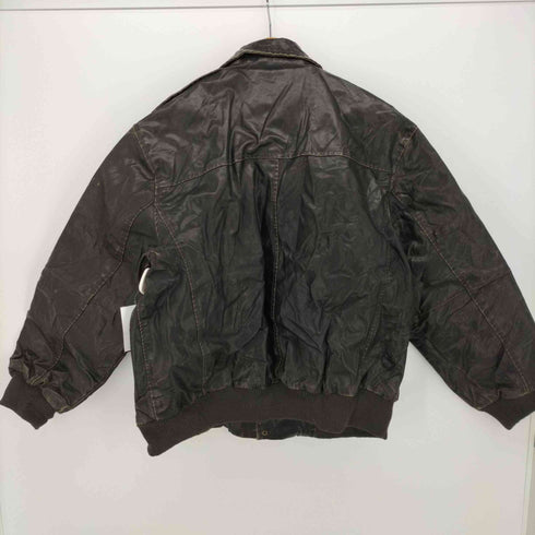 BAILEYS POINT 袖リブ PVCレザー ジップアップ ジャケット ブルゾン メンズ import:XL