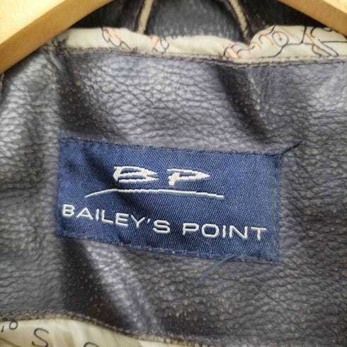 BAILEYS POINT 袖リブ PVCレザー ジップアップ ジャケット ブルゾン メンズ import:XL