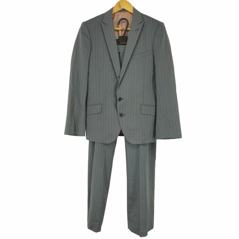 ジェネティックマニュピュレイション Genetic Manipulation ストライプ柄スーツセットアップ 裏地ペイズリー メンズ L