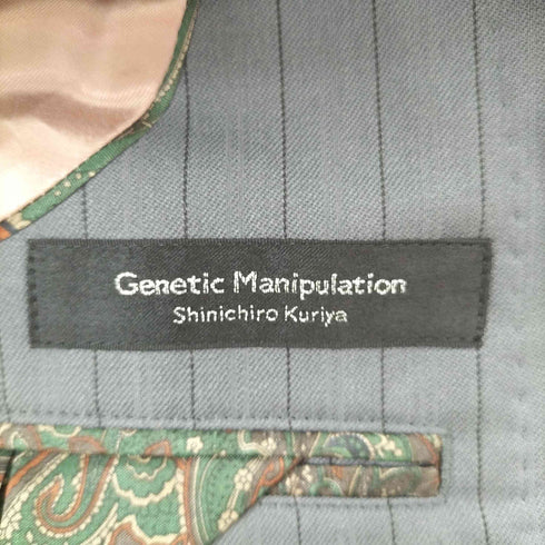 ジェネティックマニュピュレイション Genetic Manipulation ストライプ柄スーツセットアップ 裏地ペイズリー メンズ L