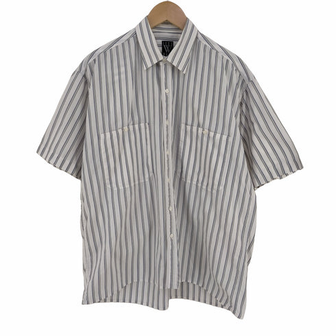 LESS W WARD ストライプ ボックス レギュラーカラーシャツ メンズ import:XL