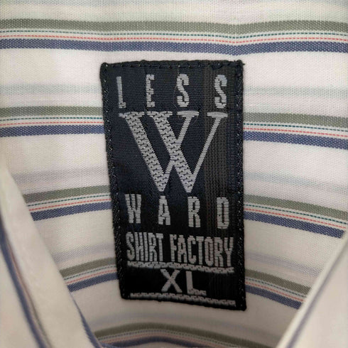 LESS W WARD ストライプ ボックス レギュラーカラーシャツ メンズ import:XL