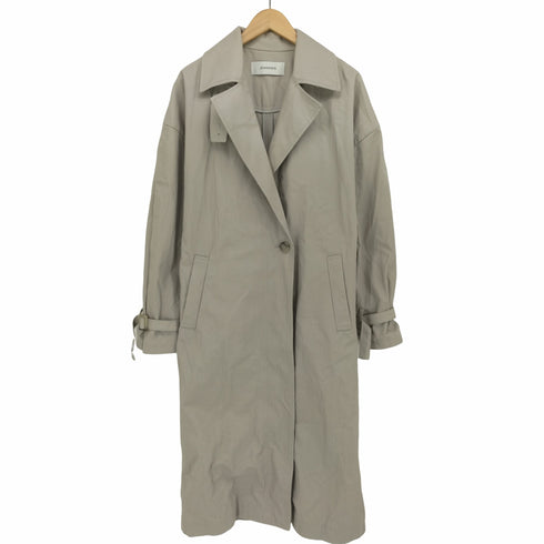 ジーナシス JEANASIS 22AW ヘリンボーン ロングコート トレンチ ジャケット レディース FREE