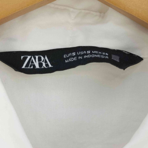 ザラ ZARA リボン付き ギャザー シャツブラウス レディース import:S