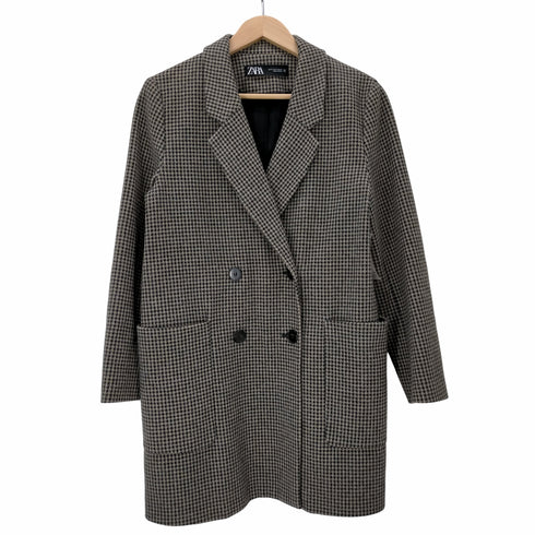 ザラ ZARA 千鳥柄 ハーフコート レディース import:M