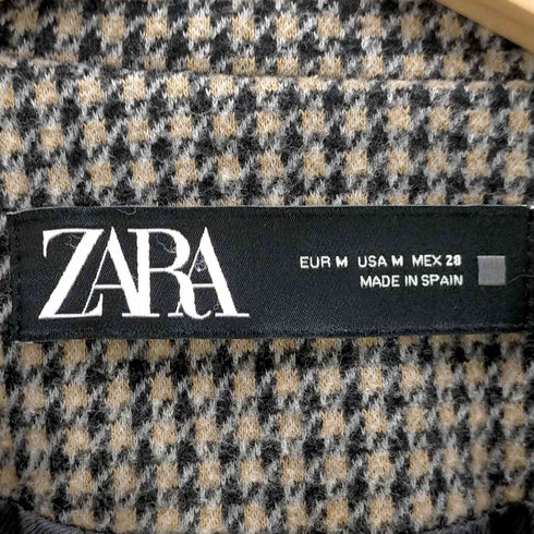 ザラ ZARA 千鳥柄 ハーフコート レディース import:M