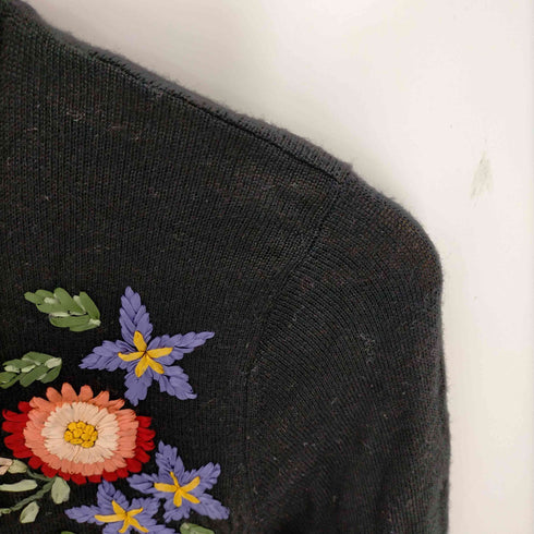 ケイタマルヤマ KEITA MARUYAMA レーヨン混 花刺繍 ウールカーディガン レディース JPN:1