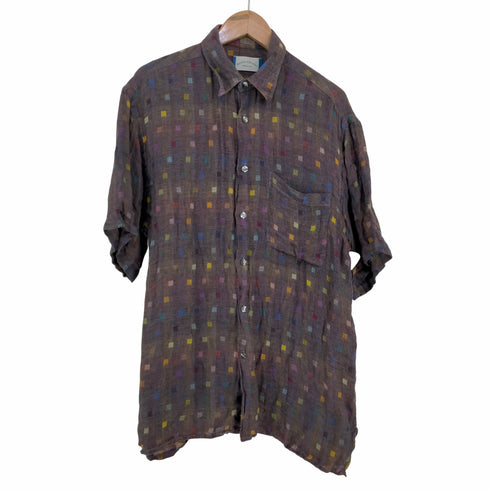 RISCATTO PORTOFINO イタリア製 リネン柄シャツ メンズ JPN:M