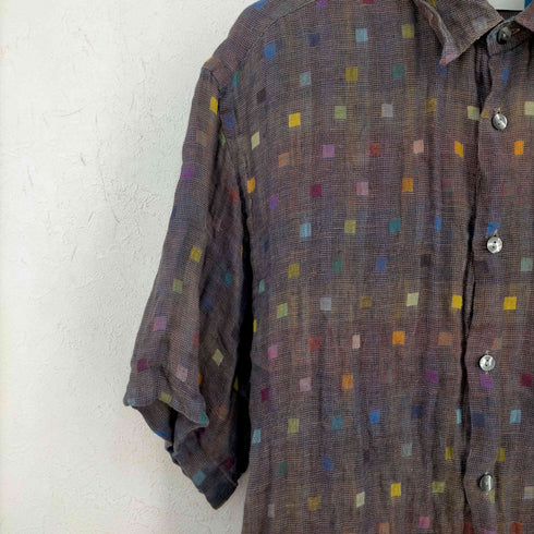 RISCATTO PORTOFINO イタリア製 リネン柄シャツ メンズ JPN:M