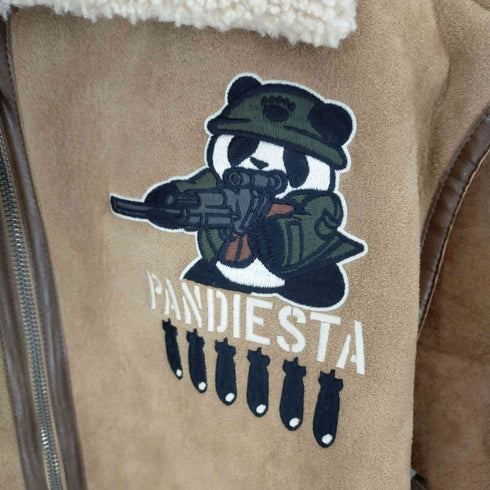 パンディエスタジャパン PANDIESTA JAPAN ワッペン刺繍ムートンジャケット メンズ import:XL