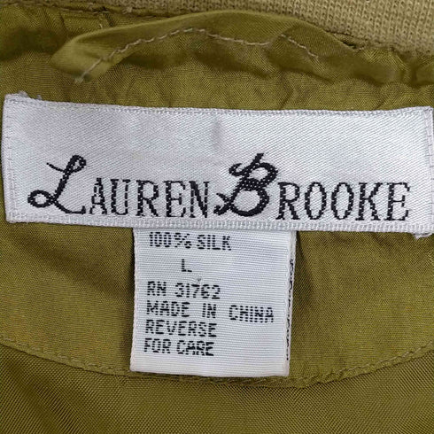 {LAUREN BROOKE ジップアップ シルクキルティングジャケット メンズ import:L