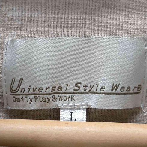 - UNIVERSAL STYLE WEAR 刺繍デザイン リネン長袖シャツ メンズ import:L